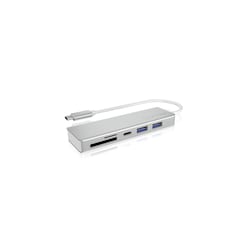 RaidSonic Icy Box IB-HUB1413-CR USB 3.0 Type-C Hub mit 3 USB Anschl&uuml;ssen silber
