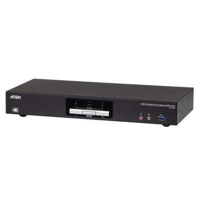 mit 4 günstig Kaufen-Aten CS1942DP 2-Port USB 3.0 4K DP Dual Display KVMP Switch schwarz. Aten CS1942DP 2-Port USB 3.0 4K DP Dual Display KVMP Switch schwarz <![CDATA[• 2-Port USB DVI/Audio KVMP Switch • 2-Port-KVM-Switch mit einem 2-Port-USB 2.0-Hub vereint • Verbesser