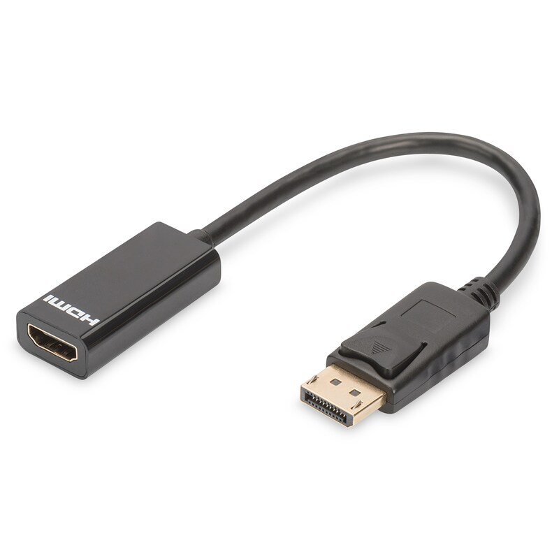 DIGITUS AK-340400-001-S DP St./ HDMI Bu. Adapterkabel schwarz 15cm