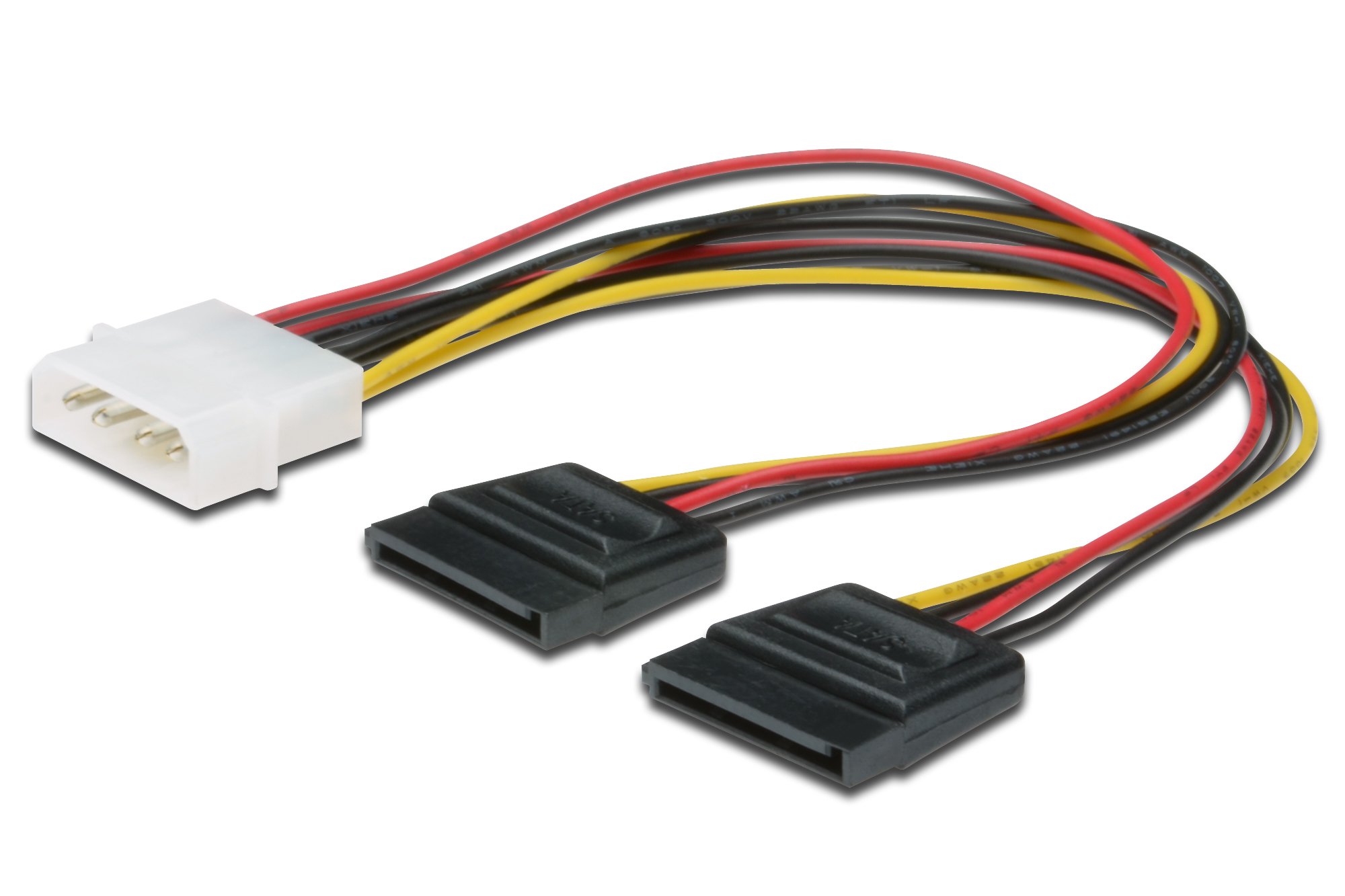 Digitus Internes Y-Verteiler Stromkabel 0.2m, IDE - 2x SATA 15pin Steckverbinder