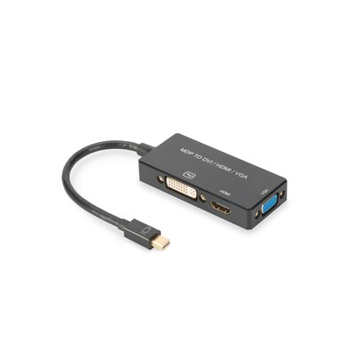 ADAPTER KABEL günstig Kaufen-DIGITUS AK-340418-002-S Mini DisplayPort Adapter auf HDMI/DVI/ VGA. DIGITUS AK-340418-002-S Mini DisplayPort Adapter auf HDMI/DVI/ VGA <![CDATA[• Kabel-Adapter • Anschlüsse: Mini Displayport und HDMI / DVI • Farbe: schwarz, Länge: 0,20m • passen