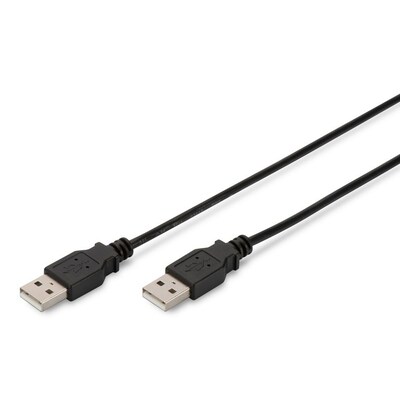 USB C  günstig Kaufen-DIGITUS AK-300101-010-S USB 2.0 Kabel Typ A St./ St. 1m schwarz. DIGITUS AK-300101-010-S USB 2.0 Kabel Typ A St./ St. 1m schwarz <![CDATA[• USB-Kabel • Anschlüsse: USB Typ A und USB Typ A • Farbe: schwarz, Länge: 1,0m • passend für: Daten • F