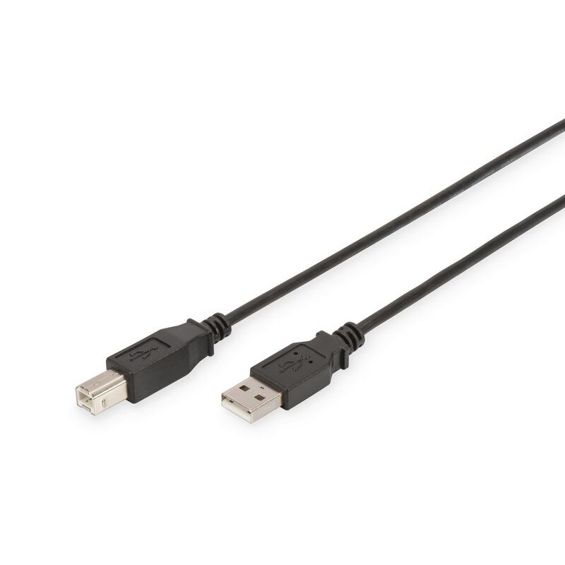 DIGITUS AK-300102-018-S USB-Kabel Typ A-B St./ St. 1,8m schwarz