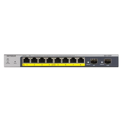 CD von günstig Kaufen-Netgear GS110TPv3 8 Port Gigabit Ethernet Smart Switch (8x PoE). Netgear GS110TPv3 8 Port Gigabit Ethernet Smart Switch (8x PoE) <![CDATA[• 8x PoE Gigabit Anschlüsse, 2x SFP Anschlüsse • Administration von bis zu 4.000 MAC-Adressen • 46W PoE-Leist