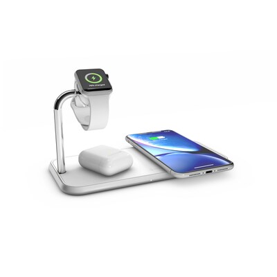 wir in günstig Kaufen-Zens Aluminium Dual Wireless Charger + Apple Watch 10W Qi weiß. Zens Aluminium Dual Wireless Charger + Apple Watch 10W Qi weiß <![CDATA[• Ladestation für zwei Geräte + Apple Watch • Farbe: weiß • Inklusive Netzteil (EU) • Offizielle 