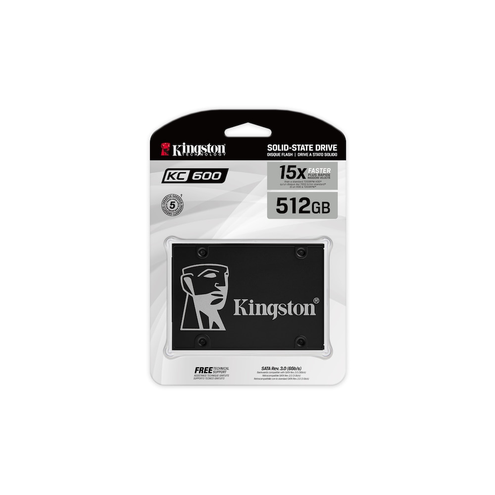 Kingston SSDNow KC600 256GB 3D TLC 2.5zoll SATA600 - 7mm Kit