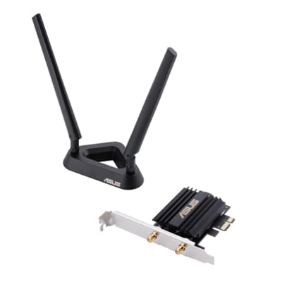 IP NETZWERK günstig Kaufen-ASUS PCE-AX58BT AX3000 BT5.0 Dual Band PCI-E 160MHz Wi-Fi 6 Netzwerk Adapter. ASUS PCE-AX58BT AX3000 BT5.0 Dual Band PCI-E 160MHz Wi-Fi 6 Netzwerk Adapter <![CDATA[• WLAN Kategorie AX3000 • Chipsatz AX200 • Wifi 1 - Wifi 6 • BT 5.0 • Windows 10 