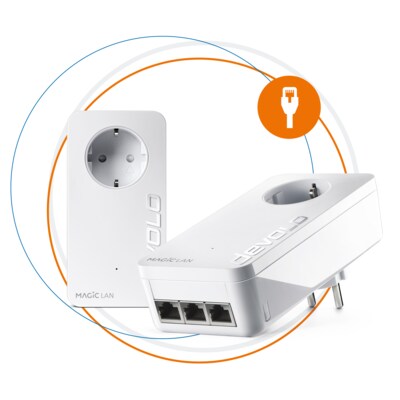 Heim und günstig Kaufen-devolo Magic 2 LAN triple Starterkit (2400Mbit, Powerline, 4x GbitLAN, Heimnetz). devolo Magic 2 LAN triple Starterkit (2400Mbit, Powerline, 4x GbitLAN, Heimnetz) <![CDATA[• Gleichzeitig Streamen, Gamen und Downloaden mit bis zu 2400 Mbit/s • Schnells