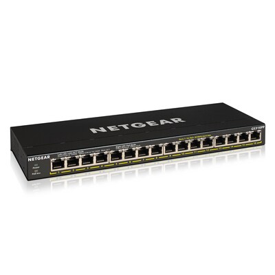 ETHERNET günstig Kaufen-Netgear GS316PP 16x Gigabit Switch 10/100/1000MBit Metallgehäuse Befestigungskit. Netgear GS316PP 16x Gigabit Switch 10/100/1000MBit Metallgehäuse Befestigungskit <![CDATA[• 16x 10/100/1000 Mbit Gigabit Ethernet • Lüfterloses Design für le