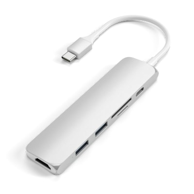 Usb Hub günstig Kaufen-Satechi Type-C USB Passthrough HDMI Hub V2 silber. Satechi Type-C USB Passthrough HDMI Hub V2 silber <![CDATA[• Adapter für USB-C-Geräte • Edles, schlichtes Design • Vereint alle wichtigen Anschlüsse für den Laptop]]>. 