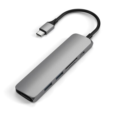 Adapter,XVZ günstig Kaufen-Satechi Type-C USB Passthrough HDMI Hub V2 Space Grau. Satechi Type-C USB Passthrough HDMI Hub V2 Space Grau <![CDATA[• Adapter für USB-C-Geräte • Edles, schlichtes Design • Vereint alle wichtigen Anschlüsse für den Laptop]]>. 