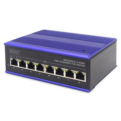 The 100 günstig Kaufen-DIGITUS Fast Ethernet PoE Industrieller 8x Port Switch. DIGITUS Fast Ethernet PoE Industrieller 8x Port Switch <![CDATA[• 8 x 10/100Base-TX Ethernet PoE Ports • Auto-MDI-/ MDI-X-Funktion • Abnehmbarer Klemmenanschluss]]>. 