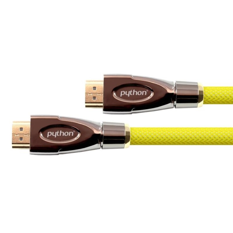 PYTHON HDMI 2.0 Kabel 0,5m Ethernet 4K*2K UHD vergoldet OFC gelb