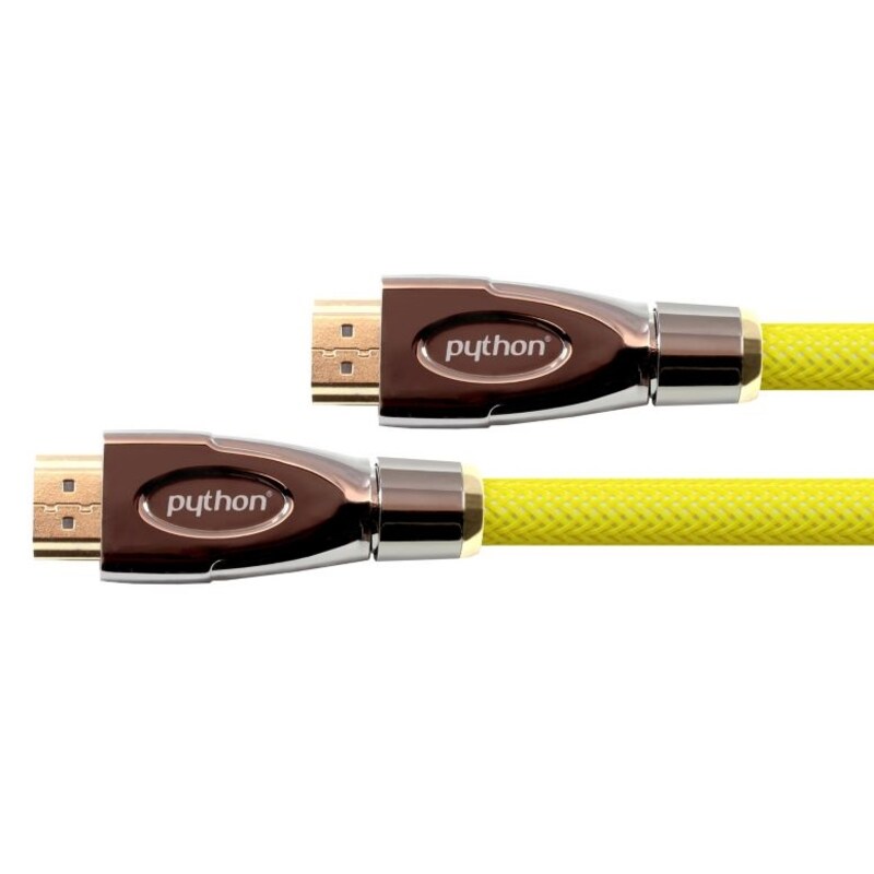 PYTHON HDMI 2.0 Kabel 1m Ethernet 4K*2K UHD vergoldet OFC gelb