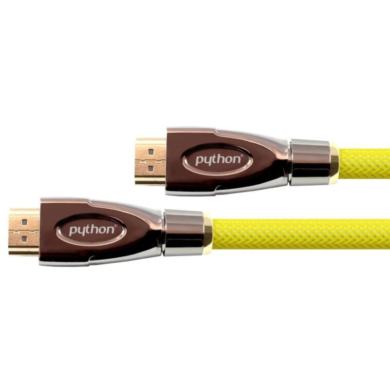 PYTHON HDMI 2.0 Kabel 5m Ethernet 4K*2K UHD vergoldet OFC gelb