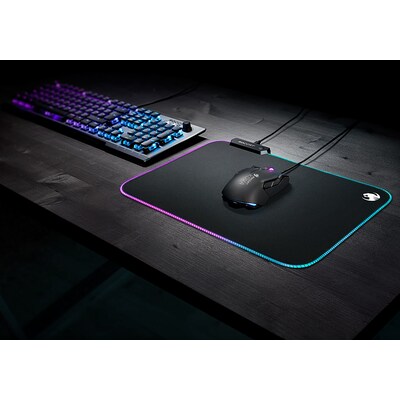 Licht Pad günstig Kaufen-ROCCAT Sense AIMO RGB Illumination Gaming Mauspad schwarz. ROCCAT Sense AIMO RGB Illumination Gaming Mauspad schwarz <![CDATA[• Beleuchtetes RGB-Mauspad mit Lichtleiter-Technologie • 2 individuell einstellbare RGB-Zonen • AIMO Lichtsystem – RGB-Hi