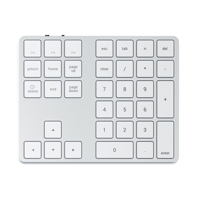 Kompakte Tastatur günstig Kaufen-Satechi Extended Wireless Keypad Silber. Satechi Extended Wireless Keypad Silber <![CDATA[• Kabellose Tastaturerweiterung mit zahlreichen Funktionen • Anschluss über Bluetooth • Kompaktes, modernes Design • Größe: 14,7 x 11,4 x 1 Zentimeter •