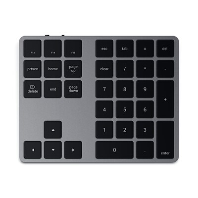Kompakte Tastatur günstig Kaufen-Satechi Extended Wireless Keypad Space Grau. Satechi Extended Wireless Keypad Space Grau <![CDATA[• Kabellose Tastaturerweiterung mit zahlreichen Funktionen • Anschluss über Bluetooth • Kompaktes, modernes Design • Größe: 14,7 x 11,4 x 1 Zentim
