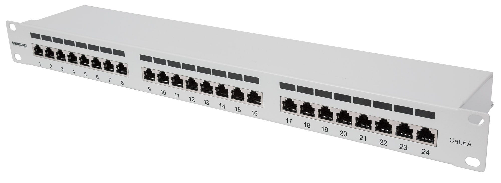 24-Port Cat6a Patchpanel, geschirmt, 24 Ports, FTP, 1 HE