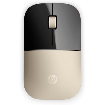 Notebook günstig Kaufen-HP Z3700 Wireless-Maus gold. HP Z3700 Wireless-Maus gold <![CDATA[• Anwendungsbereich: Studium, 3 Tasten • Kabellos, 2,4GHz, 10 m Reichweite • Sensortechnologie: Optisch • Gold, 50g, 25,3 mm x 101,0 mm x 60,0 mm (H x B x T) • PC/ Notebook, USB-A