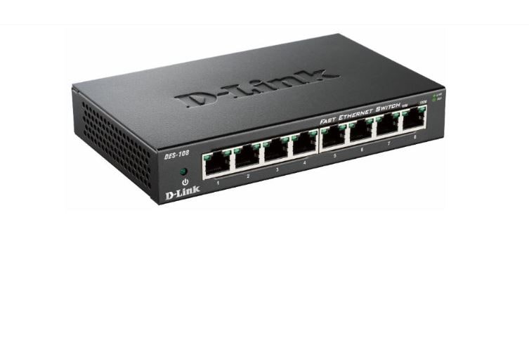 D-Link DES 108 - Switch - 8 x 10/100 - Desktop