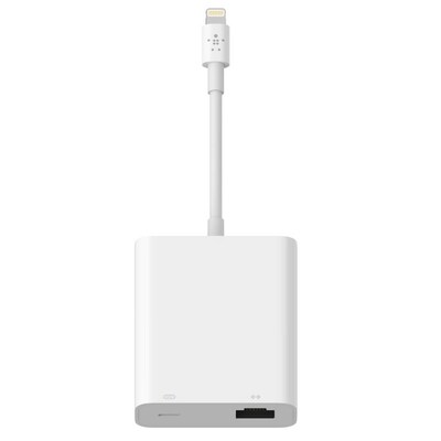 Belkin  Ethernet- und Stromadapter mit Lightning Connector weiß | 00745883748730