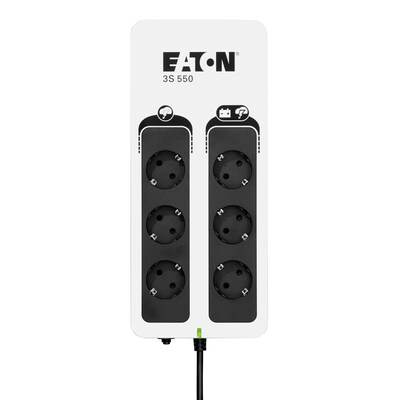 USB Steckdosen günstig Kaufen-EATON 3S 550 DIN USV UPS 550VA 330W 6 AC-Ausgänge. EATON 3S 550 DIN USV UPS 550VA 330W 6 AC-Ausgänge <![CDATA[• Unterbrechungsfreie Stromversorgung • 6 Schuko-Steckdosen • HID-kompatibler USB-Port • Umfassender Schutz für viele Geräte 