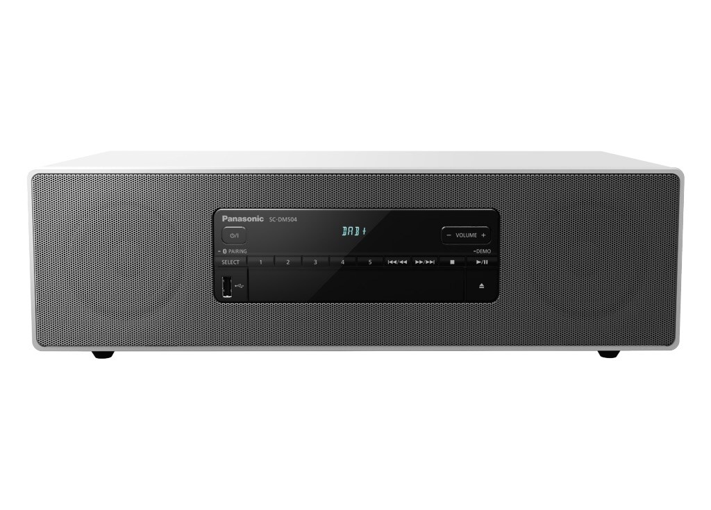 Panasonic SC-DM504EG-W Micro HiFi System mit 40W, CD, Bluetooth, DAB+, wei&szlig;