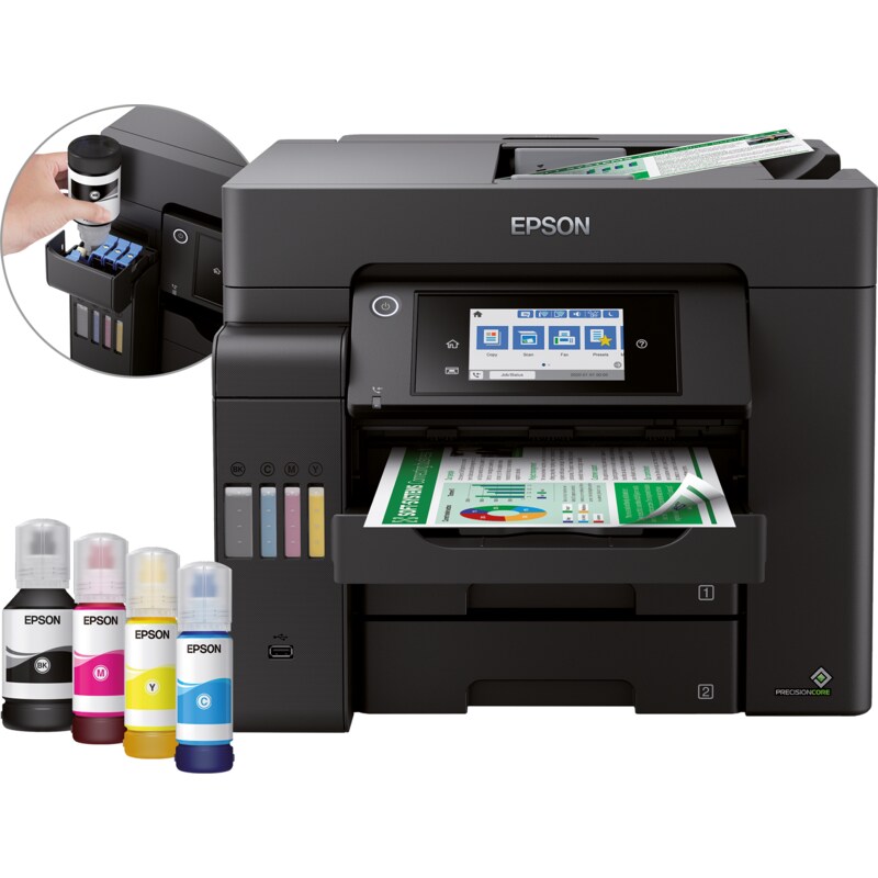 Tinte auf günstig Kaufen-EPSON EcoTank ET-5800 Drucker Scanner Kopierer Fax LAN WLAN. EPSON EcoTank ET-5800 Drucker Scanner Kopierer Fax LAN WLAN <![CDATA[• Tintenstrahldrucker, Scanner, Kopierer, Fax • Druckauflösung: bis zu 4.800 x 2.400 dpi • Druckgeschwindigkeit: bis z