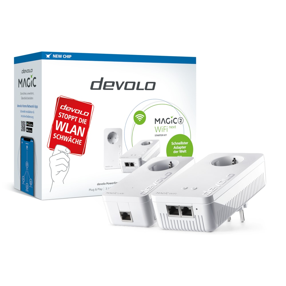 devolo Magic 2 WiFi Starter Kit 2-1-2 (1xWiFi+1xLAN 2400mbps Powerline Adapter)