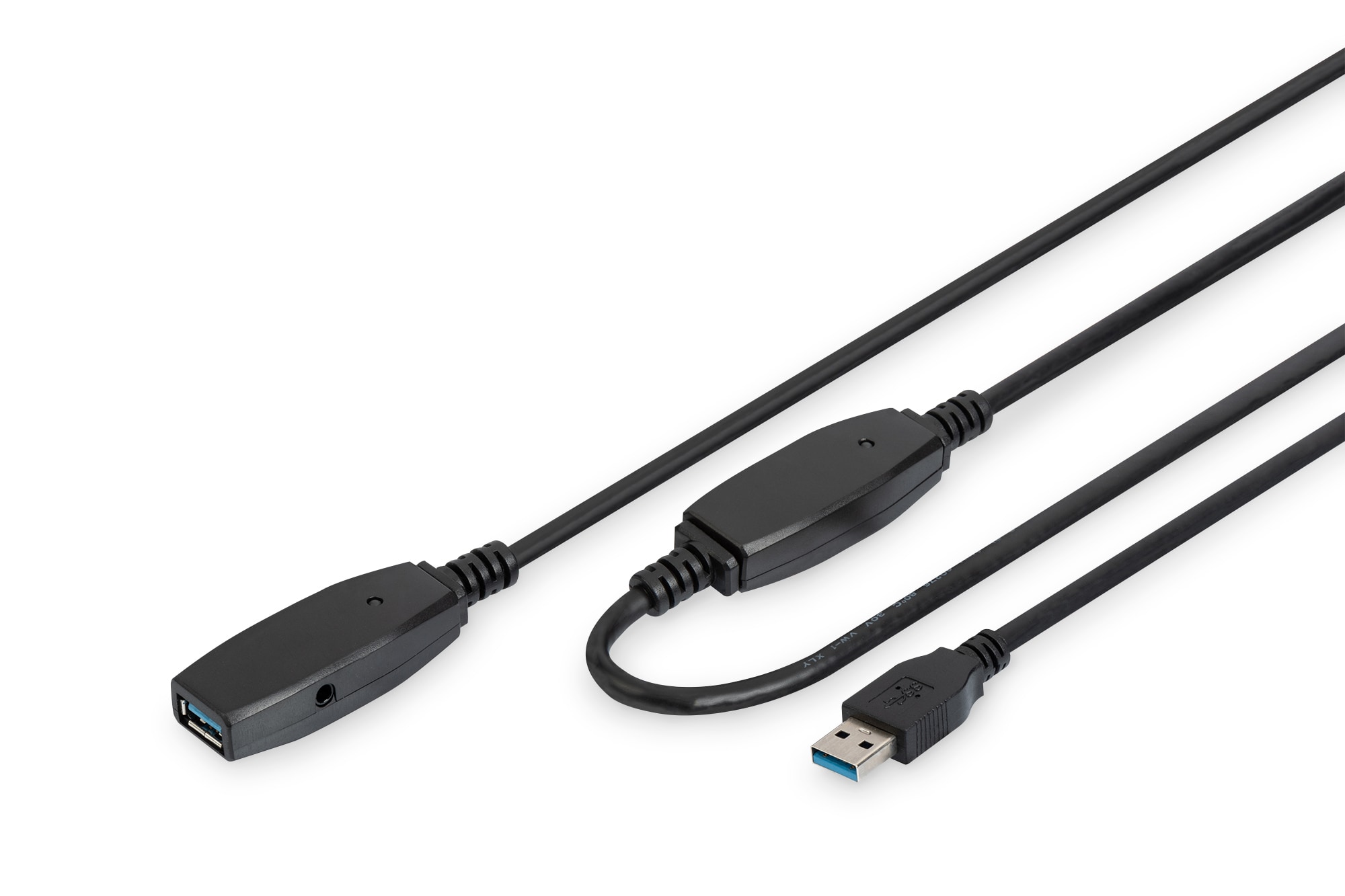 DIGITUS USB 3.0 aktives Verl&auml;ngerungskabel 10m Typ-A St./Bu. schwarz