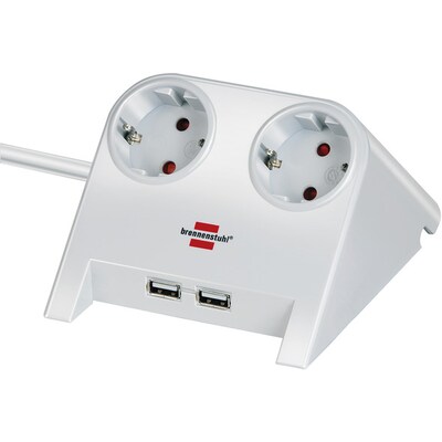 Weiss,Moskitonetz günstig Kaufen-Brennenstuhl Desktop Power 2-fach + 2x USB 2.0 Charger 2100mA weiss. Brennenstuhl Desktop Power 2-fach + 2x USB 2.0 Charger 2100mA weiss <![CDATA[• 2er Schutzkontakt-Steckdosenleiste für den Schreibtisch • mit 2 USB Ladebuchsen • Gesamtladestrom ma