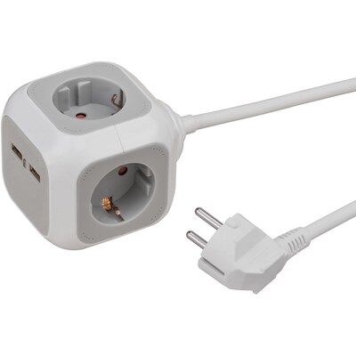 USB zu günstig Kaufen-Brennenstuhl Steckdosenwürfel 4-fach + 2x USB 2.0 Charger 2100mA 1,4m grau. Brennenstuhl Steckdosenwürfel 4-fach + 2x USB 2.0 Charger 2100mA 1,4m grau <![CDATA[• USB-Tischsteckdose in Würfelform • mit Standfuß-Adapter zum Befestigen auf od