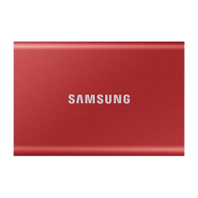 Portable USB günstig Kaufen-Samsung Portable SSD T7 500 GB USB 3.2 Gen2 Typ-C Metallic Red PC/Mac. Samsung Portable SSD T7 500 GB USB 3.2 Gen2 Typ-C Metallic Red PC/Mac <![CDATA[• 500 GB (8 mm Bauhöhe, V-NAND mit NVMe) • Maximale Lese-/Schreibgeschwindigkeit: 1.050 MB/s / 1.000