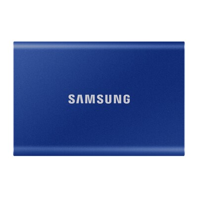 USB C  günstig Kaufen-Samsung Portable SSD T7 500 GB USB 3.2 Gen2 Typ-C Indigo Blue PC/Mac. Samsung Portable SSD T7 500 GB USB 3.2 Gen2 Typ-C Indigo Blue PC/Mac <![CDATA[• 500 GB (8 mm Bauhöhe, V-NAND mit NVMe) • Maximale Lese-/Schreibgeschwindigkeit: 1.050 MB/s / 1.000 M