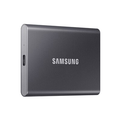 portable CD günstig Kaufen-Samsung Portable SSD T7 1 TB USB 3.2 Gen2 Typ-C Titan Gray PC/Mac. Samsung Portable SSD T7 1 TB USB 3.2 Gen2 Typ-C Titan Gray PC/Mac <![CDATA[• 1 TB (8 mm Bauhöhe, V-NAND mit NVMe) • Maximale Lese-/Schreibgeschwindigkeit: 1.050 MB/s / 1.000 MB/s • 