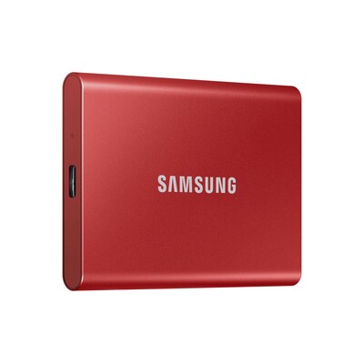 portable CD günstig Kaufen-Samsung Portable SSD T7 2 TB USB 3.2 Gen2 Typ-C Metallic Red PC/Mac. Samsung Portable SSD T7 2 TB USB 3.2 Gen2 Typ-C Metallic Red PC/Mac <![CDATA[• 2 TB (8 mm Bauhöhe, V-NAND mit NVMe) • Maximale Lese-/Schreibgeschwindigkeit: 1.050 MB/s / 1.000 MB/s 