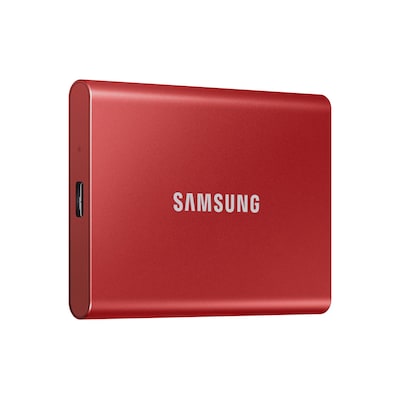 USB A günstig Kaufen-Samsung Portable SSD T7 2 TB USB 3.2 Gen2 Typ-C Metallic Red PC/Mac. Samsung Portable SSD T7 2 TB USB 3.2 Gen2 Typ-C Metallic Red PC/Mac <![CDATA[• 2 TB (8 mm Bauhöhe, V-NAND mit NVMe) • Maximale Lese-/Schreibgeschwindigkeit: 1.050 MB/s / 1.000 MB/s 