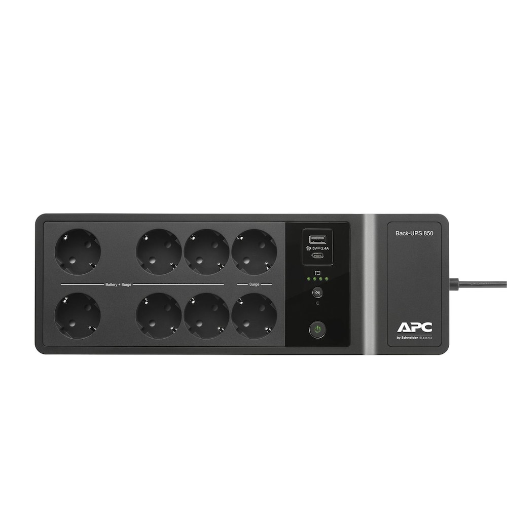 APC Back-UPS 850 VA, 230 V, USB Typ C- und -A-Ports mit Ladefunktion