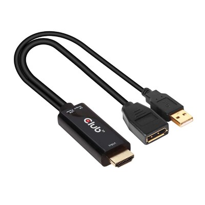 4K Kabel  günstig Kaufen-Club 3D Adapter aktiv HDMI auf DisplayPort 1.2 4K60Hz St./Bu. schwarz. Club 3D Adapter aktiv HDMI auf DisplayPort 1.2 4K60Hz St./Bu. schwarz <![CDATA[• HDMI-Kabel • Anschlüsse: HDMI A und Displayport • Farbe: schwarz, Länge: 0,20m • passend für