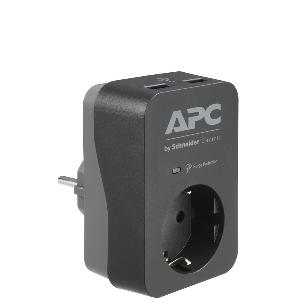 APC Surge Protector - PME1WU2B-GR - Steckdosenadapter mit &Uuml;berspannungsschutz