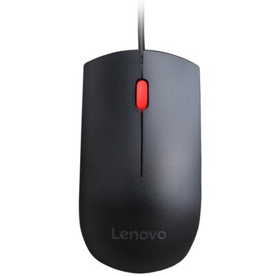 Maus optisch günstig Kaufen-Lenovo Essential - kabelgebundene Maus (4Y50R20863). Lenovo Essential - kabelgebundene Maus (4Y50R20863) <![CDATA[• Anwendungsbereich: Studium, 3 Tasten • Kabelgebunden (USB) • Sensortechnologie: Optisch (1.600 dpi) • Schwarz, 70g, 34,0 mm x 62,0 