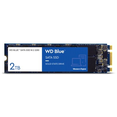 Kartenleser/Card günstig Kaufen-WD Blue 3D NAND SATA-SSD 2TB 6GB/s M.2 2280. WD Blue 3D NAND SATA-SSD 2TB 6GB/s M.2 2280 <![CDATA[• 2 TB (2,38 mm Bauhöhe, 3D NAND) • M.2 2280 Card, SATA III (600 Mbyte/s) • Maximale Lese-/Schreibgeschwindigkeit: 560 MB/s / 530 MB/s • Performance