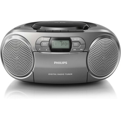 radio set günstig Kaufen-Philips AZB600/12 CD-Radio DAB+ grau. Philips AZB600/12 CD-Radio DAB+ grau <![CDATA[• DAB+/UKW Radio mit Kassettendeck • Empfangsart: DAB+ - UKW - AM - Audio-Eingang, MP3-Wiedergabe, • Wiedergabe von CD, CD-R und CD-RW • Dynamic Bass Boost - für 