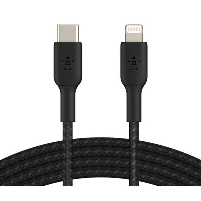 Belkin Lightning/USB-C Kabel ummantelt mfi zertifiziert 1m Schwarz