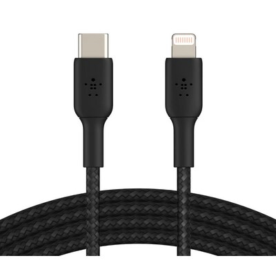 Belkin günstig Kaufen-Belkin Lightning/USB-C Kabel ummantelt mfi zertifiziert 1m Schwarz. Belkin Lightning/USB-C Kabel ummantelt mfi zertifiziert 1m Schwarz <![CDATA[• Lightning-Kabel • Anschlüsse: Lightning und USB Typ C • Farbe: schwarz, Länge: 1,0m • 4K Support 