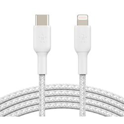 Belkin Lightning/USB-C Kabel ummantelt mfi zertifiziert 1m Wei&szlig;
