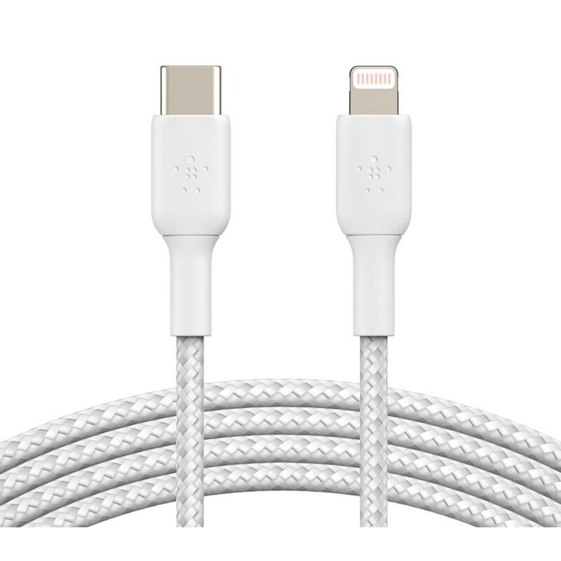 Belkin Lightning/USB-C Kabel ummantelt mfi zertifiziert 1m Weiß