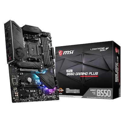 CD R günstig Kaufen-MSI MPG B550 Gaming Plus ATX Mainboard Sockel AM4 M.2/DP/HDMI. MSI MPG B550 Gaming Plus ATX Mainboard Sockel AM4 M.2/DP/HDMI <![CDATA[• ATX Mainboard Sockel AM4, AMD Ryzen 3./4./5. Generation, Ryzen mit Veg • AMD B550 Chipsatz, Grafik aus AMD Ryzen mi