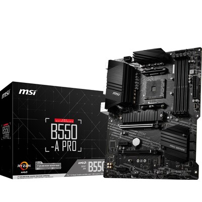 Amd Ryzen günstig Kaufen-MSI B550-A Pro ATX Mainboard Sockel AM4 M.2/DP/HDMI/USB3.2/LAN. MSI B550-A Pro ATX Mainboard Sockel AM4 M.2/DP/HDMI/USB3.2/LAN <![CDATA[• ATX Mainboard Sockel AM4, AMD Ryzen 5. und 3. Generation, Ryzen mit Ve • AMD B550 Chipsatz, Grafik aus AMD Ryzen 